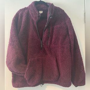 XL PINK Victoria’s Secret Sherpa pull over, quarter zip